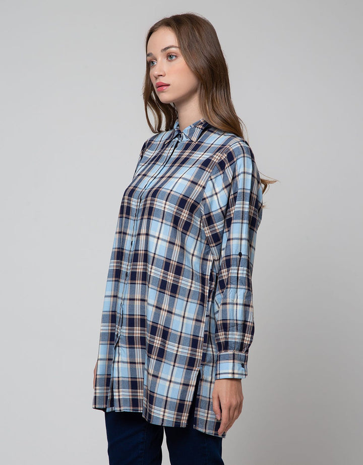 Nevada Long Sleeve Shirt Long Check Rayon