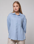 Nevada Woven Top Reg Rayon Twill Kemeja Lengan Panjang Wanita