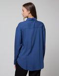 Nevada Woven Top Reg Rayon Twill Kemeja Lengan Panjang Wanita