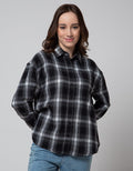 Nevada Long Sleeve Shirt Regular Check Rayon Twill