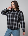 Nevada Long Sleeve Shirt Regular Check Rayon Twill