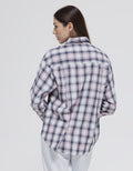 Nevada Long Sleeve Shirt Woven Top Check Rayon