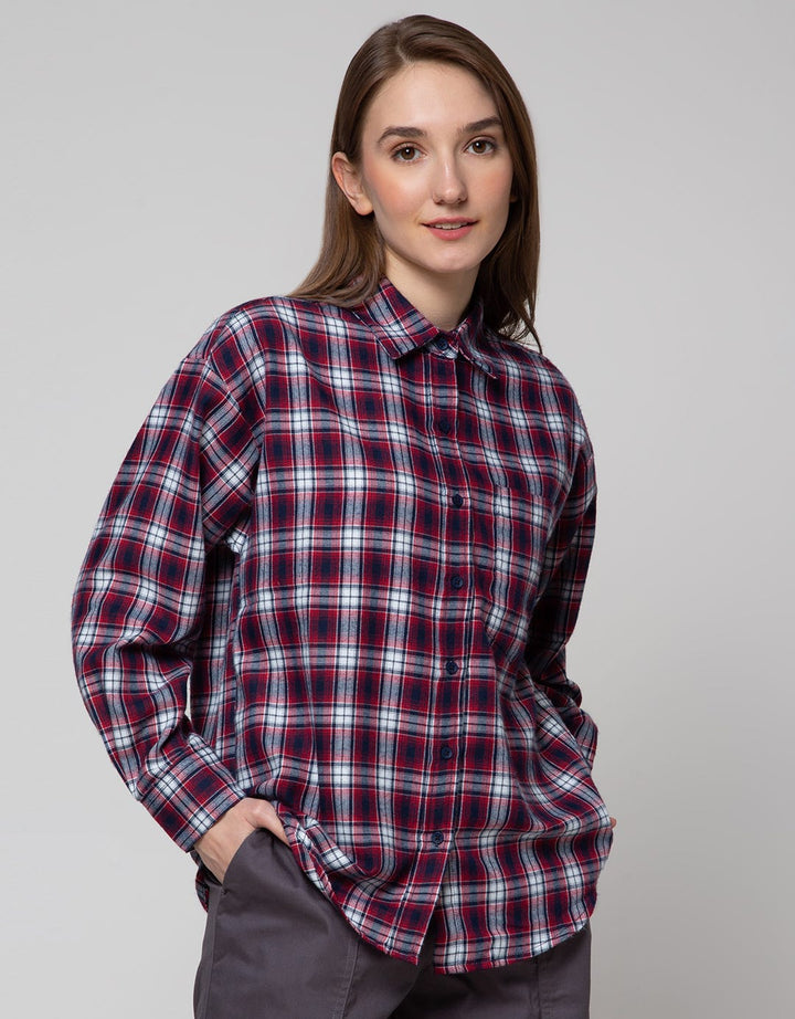 Nevada Check Rayon Kemeja Wanita