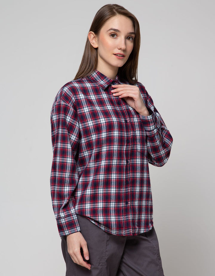 Nevada Check Rayon Kemeja Wanita