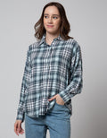 Nevada Long Sleeve Shirt Regular Check Cottno Dobby