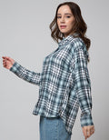 Nevada Long Sleeve Shirt Regular Check Cottno Dobby