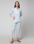 Disney Long Sleeve Pyjama Pants Pooh Stripe Rayon
