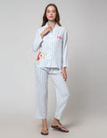 Disney Long Sleeve Pyjama Pants Pooh Stripe Rayon