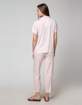 Disney Short Sleeve Pyjama Pants Pooh Stripe Rayon