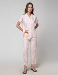 Disney Short Sleeve Pyjama Pants Pooh Stripe Rayon