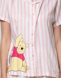 Disney Short Sleeve Pyjama Pants Pooh Stripe Rayon