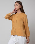St. Yves Long Sleeve Blouse Rayon Twill
