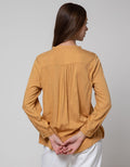 St. Yves Long Sleeve Blouse Rayon Twill