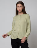 St. Yves Long Sleeve Blouse Rayon Twill