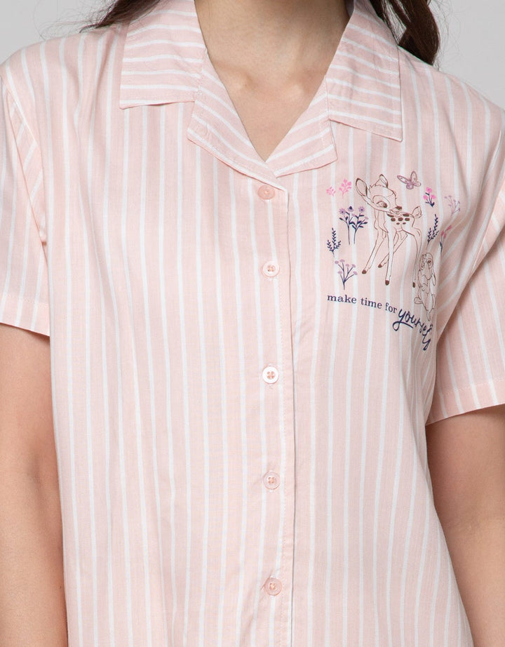 Disney Short Sleeve Pajama Shorts Bambi Rayon Women