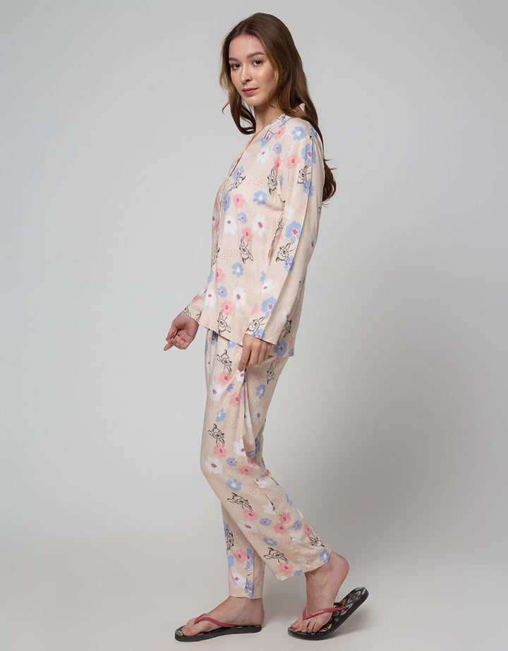 Disney Long Sleeve Pajama Pants Bambi Bloom Rayon