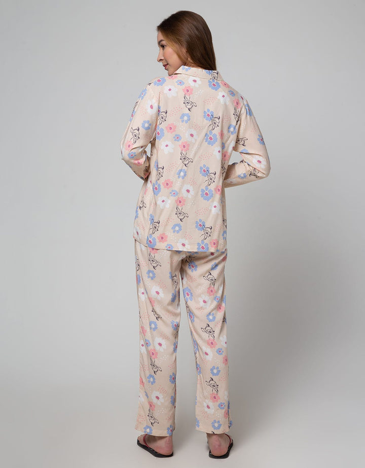 Disney Long Sleeve Pajama Pants Bambi Bloom Rayon