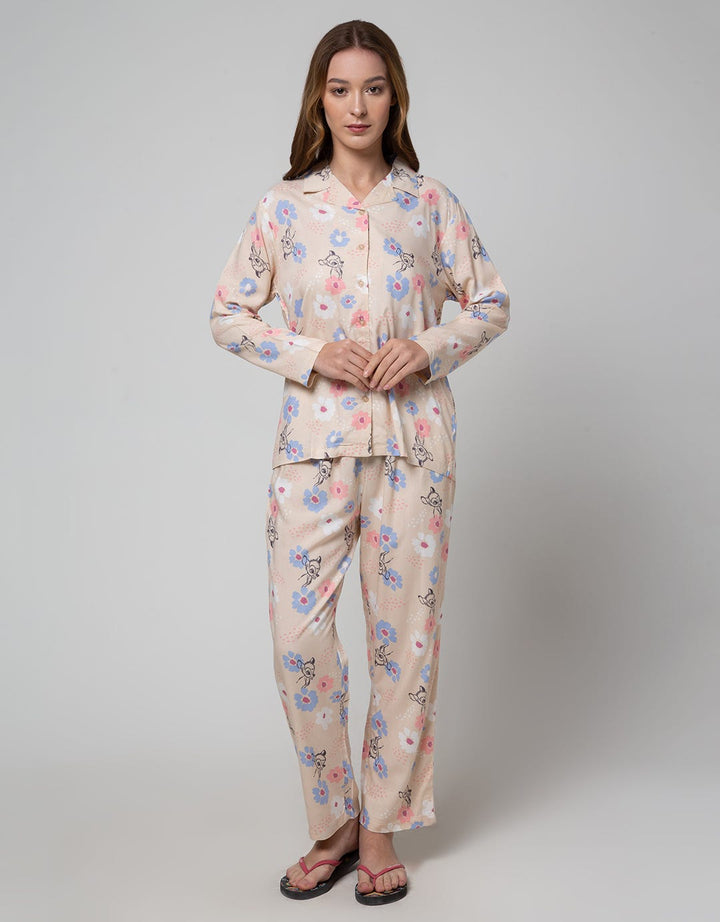 Disney Long Sleeve Pajama Pants Bambi Bloom Rayon