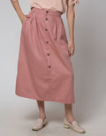 Nevada Woven Button Rok Panjang Wanita