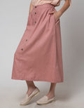 Nevada Woven Button Rok Panjang Wanita