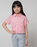 Little M Short Sleeve Shirt Big Pocket Collar