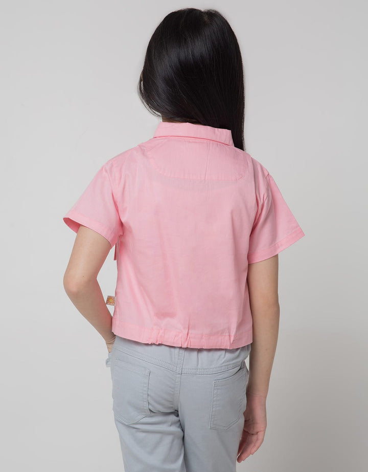 Little M Short Sleeve Shirt Big Pocket Collar