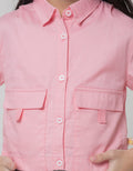 Little M Short Sleeve Shirt Big Pocket Collar