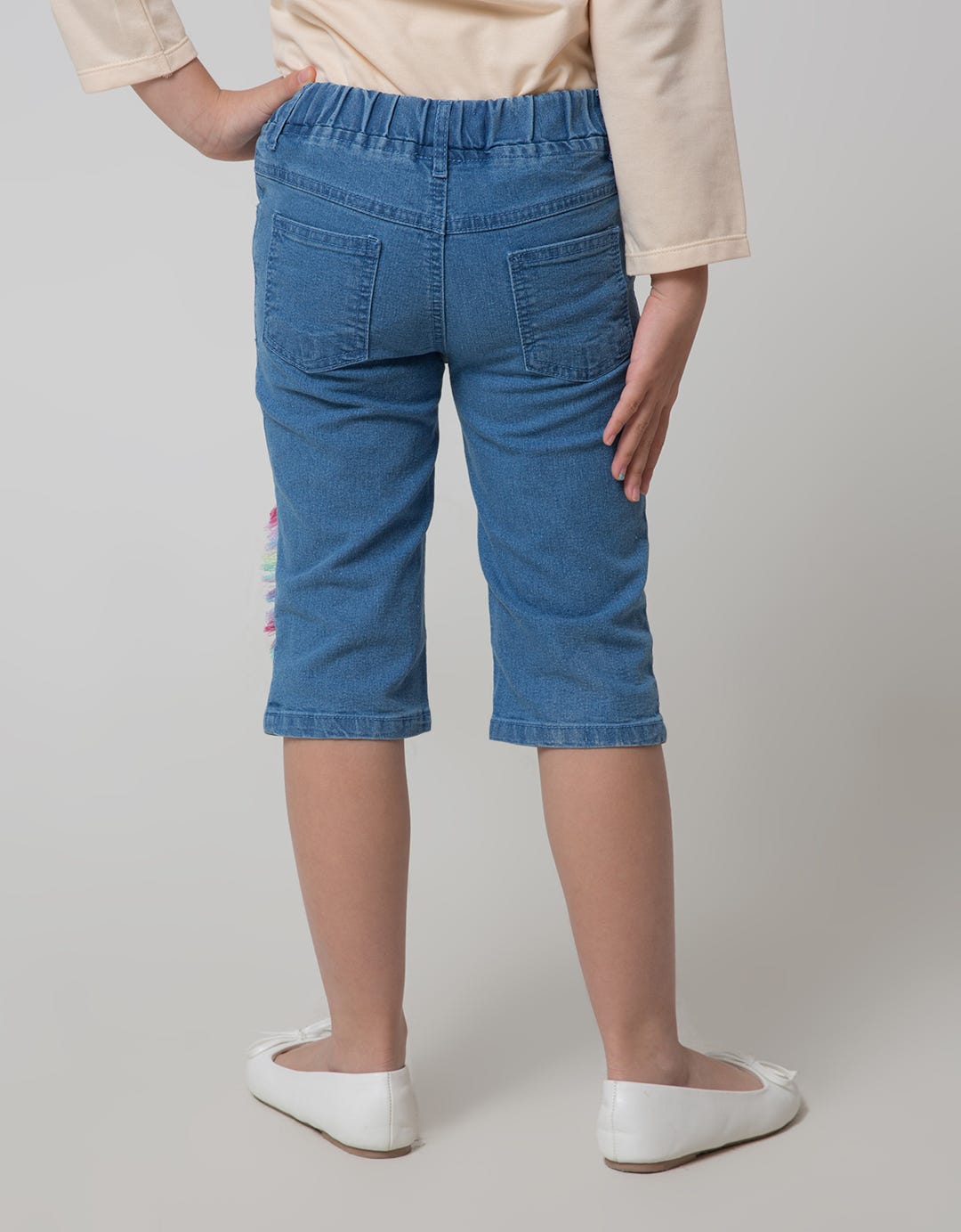 Little M Denim Short Pants Bermuda Bordir Unicorn
