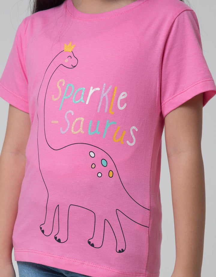 Little M Sparkle Saurus Girls T-Shirt