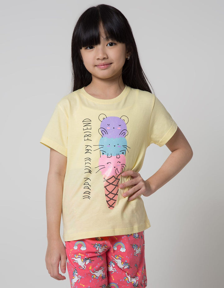 Little M Ice Cream Kaos Anak Perempuan
