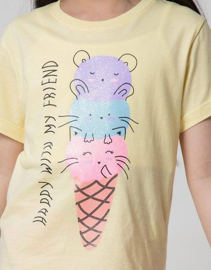 Little M Ice Cream Kaos Anak Perempuan