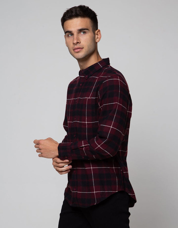 Details Long Sleeve Shirt Flannel Check