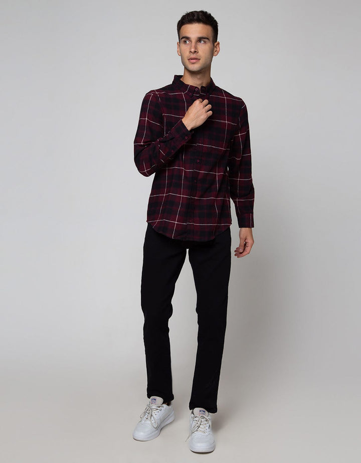 Details Long Sleeve Shirt Flannel Check