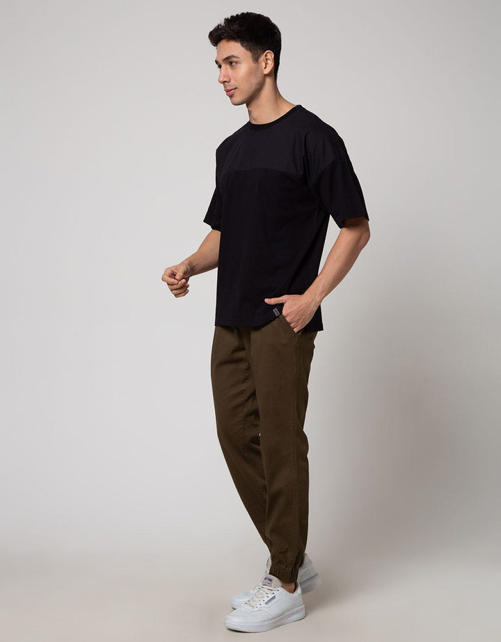 Details Short Sleeve T-Shirt R Neck Cut And Sewn Mix Woven Fabric