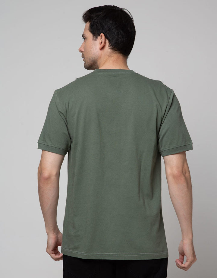 Details Rib Cuff Casual Men's T-Shirt