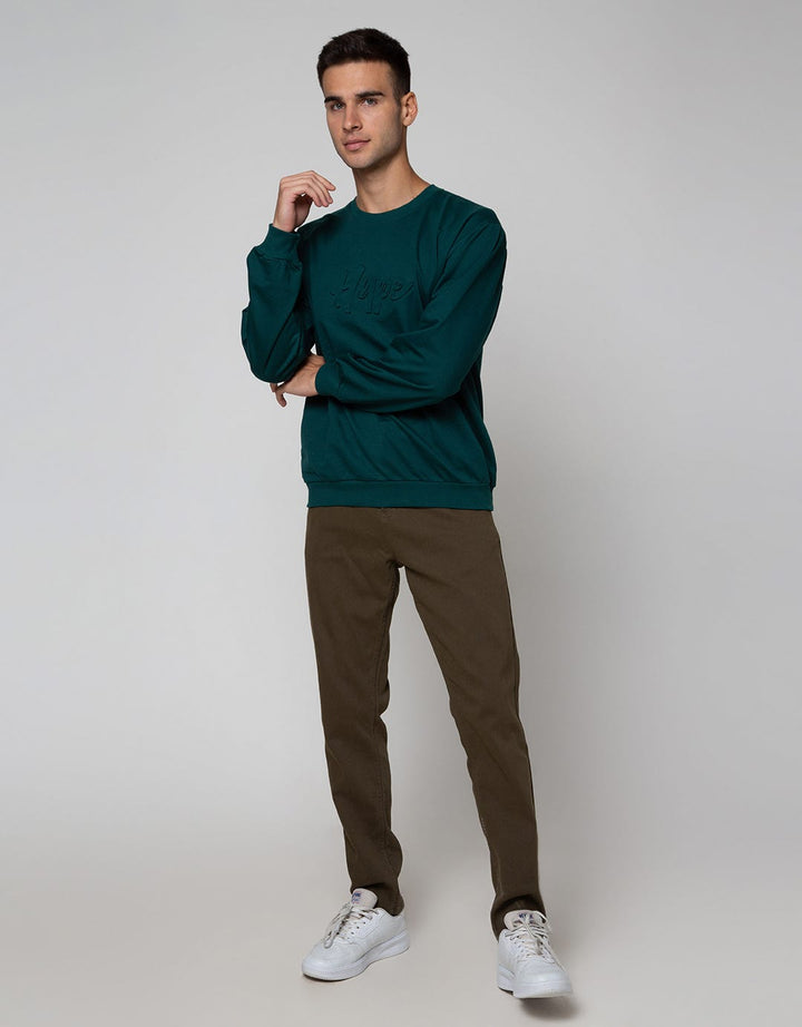 Details Sweater Jumper Round Neck Emboss