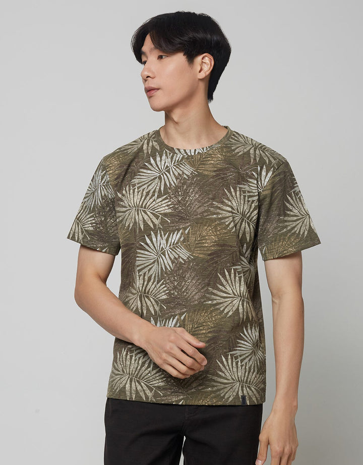 Details Short Sleeve T-Shirt R Neck Aop Rotary Print