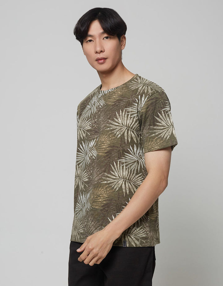 Details Short Sleeve T-Shirt R Neck Aop Rotary Print