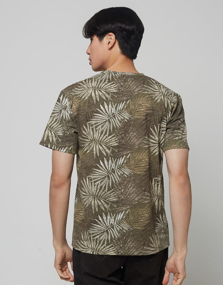 Details Short Sleeve T-Shirt R Neck Aop Rotary Print
