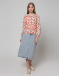 Nevada Rok Denim Midi Wanita
