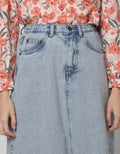 Nevada Rok Denim Midi Wanita