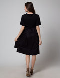 Fabric Details for Women's Combi Midi Dress