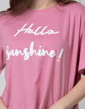 Details Short Sleeve T-Shirt Boxy Tee - Wording Hello Sunshine