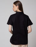 Details Short Sleeve Shirt With V Neck Collar