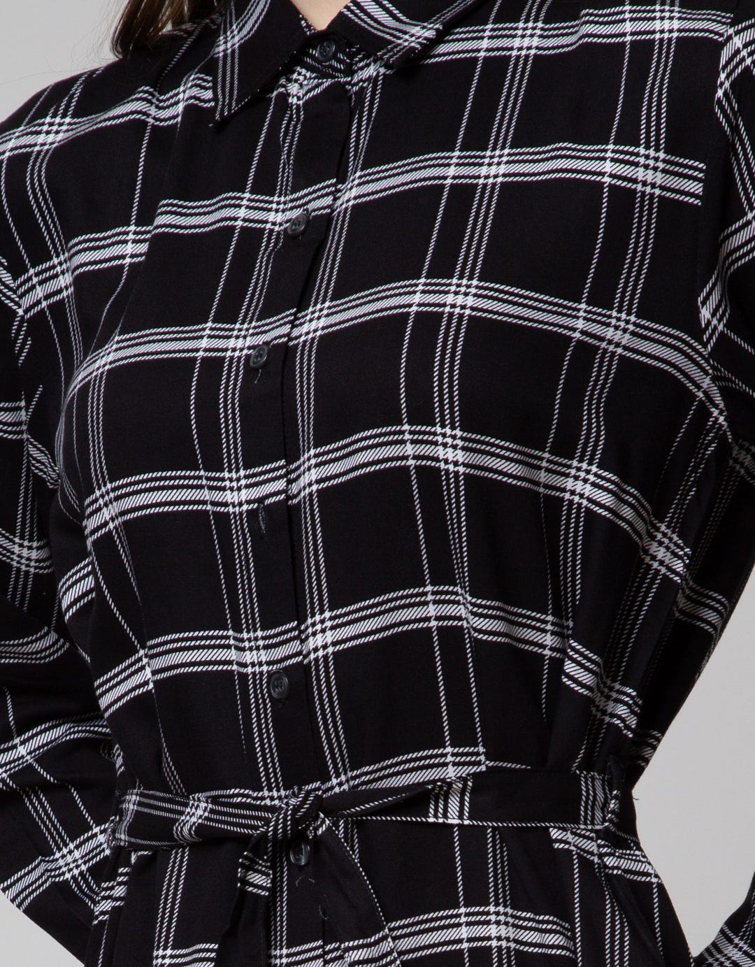 Connexion Long Sleeve Midi Dress Rayon Print Stripe Tali