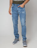 Nevada Denim Long Pants Slim Laser Print
