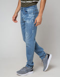 Nevada Denim Long Pants Slim Laser Print