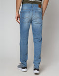 Nevada Denim Long Pants Slim Laser Print