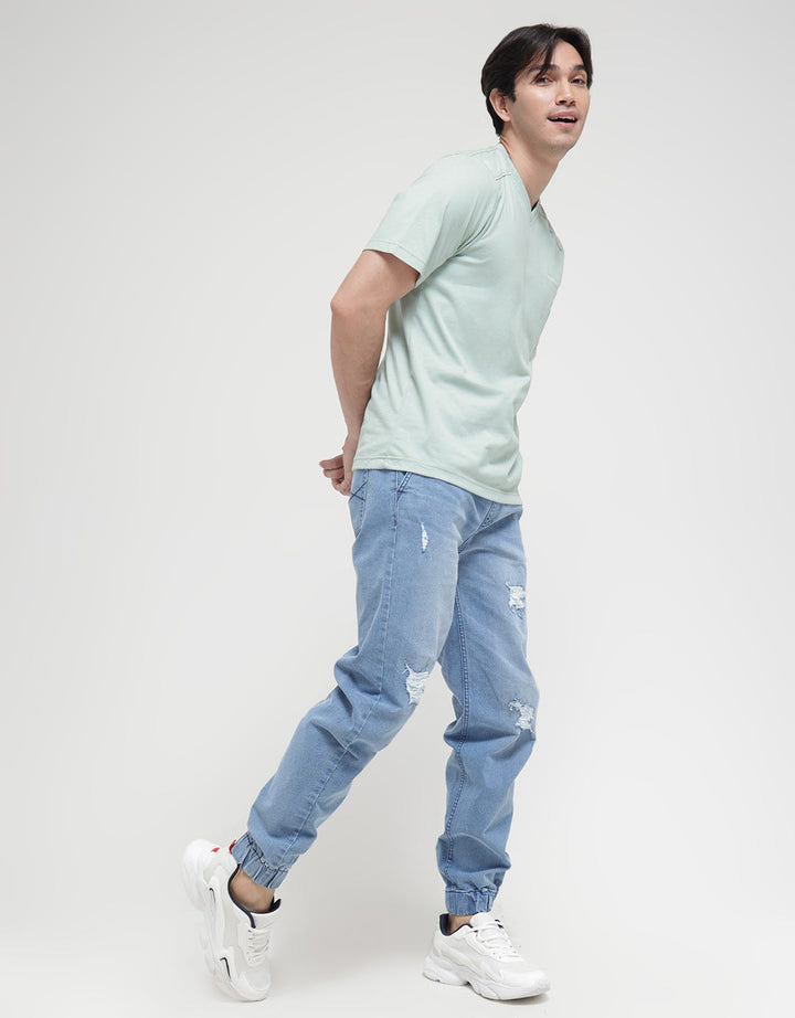 Nevada Jogger Denim Ripped Recycle Cotton