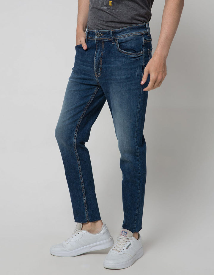 Nevada Denim Long Pants Skinny Fit Ripped Unfinished